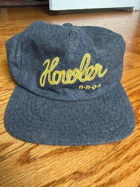 Howler Brothers Wool Blend Snapback Hat Gray Yellow Chainstitch Rope Cap